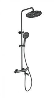 Душевая стойка Wonzon & Woghand T-1000 WW-B3057-A-BGG с термостатом тёмный графит